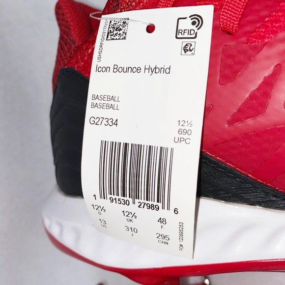 Adidas Icon Bounce Hybrid Red Baseball Cleats NWT - Picture 6 of 15